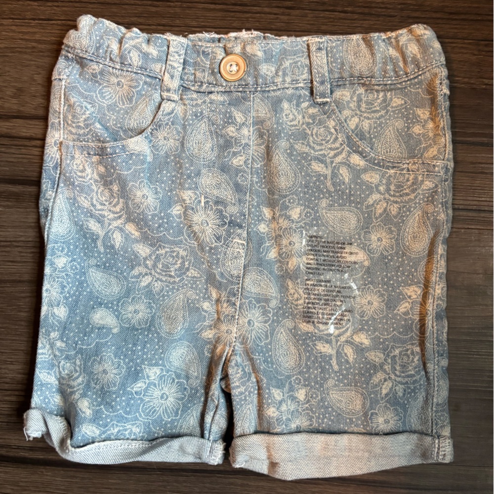 Floral Denim Kids Shorts